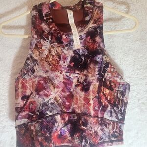 NWOT Lululemon Athletica Multicolor Abstract BraLululemon Everlux And Mesh Cropp